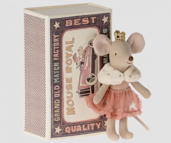 MAILEG PRINCESS MOUSE, LITTLE SISTER IN MATCHBOX