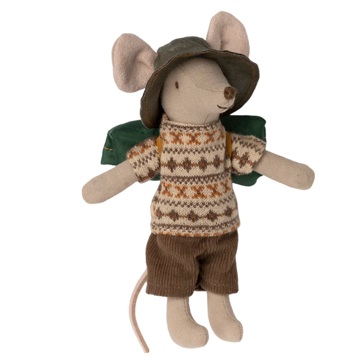 MAILEG HIKER MOUSE, BIG BROTHER (GREEN HAT)
