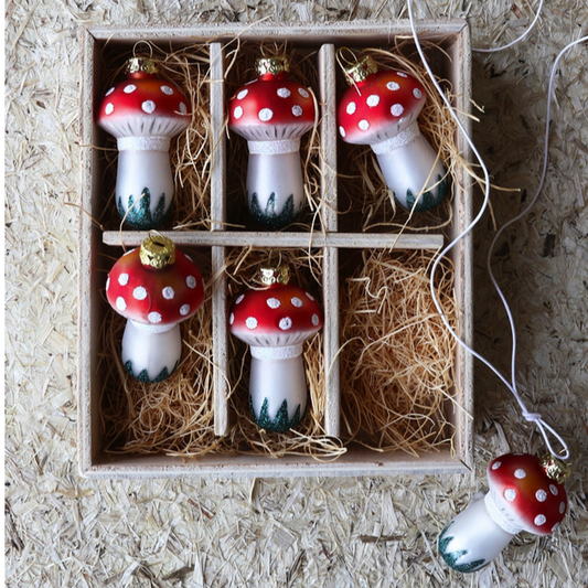 BLACK FOREST TOADSTOOL MUSHROOM ORNAMENT