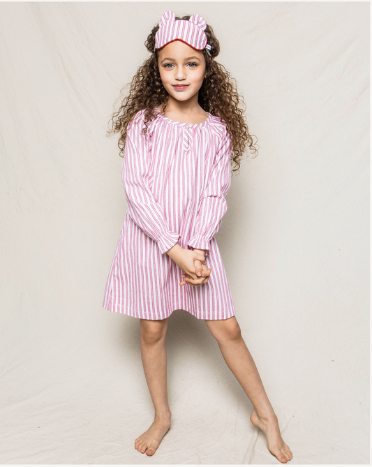 ANTIQUE RED TICKING DELPHINE NIGHTGOWN