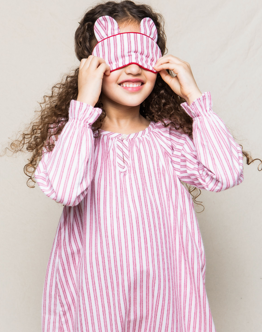 ANTIQUE RED TICKING DELPHINE NIGHTGOWN