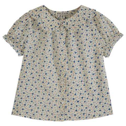 LILY OF THTE VALLEY FLORAL COLLAR BLOUSE