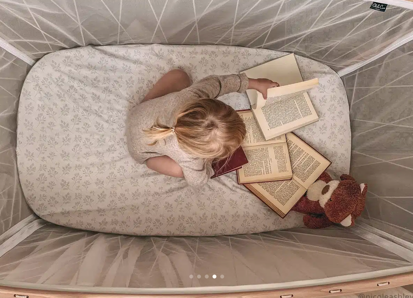 KIMI BABY BED WITH MATRESS & MATRESS TOP - DESERT STRINGS