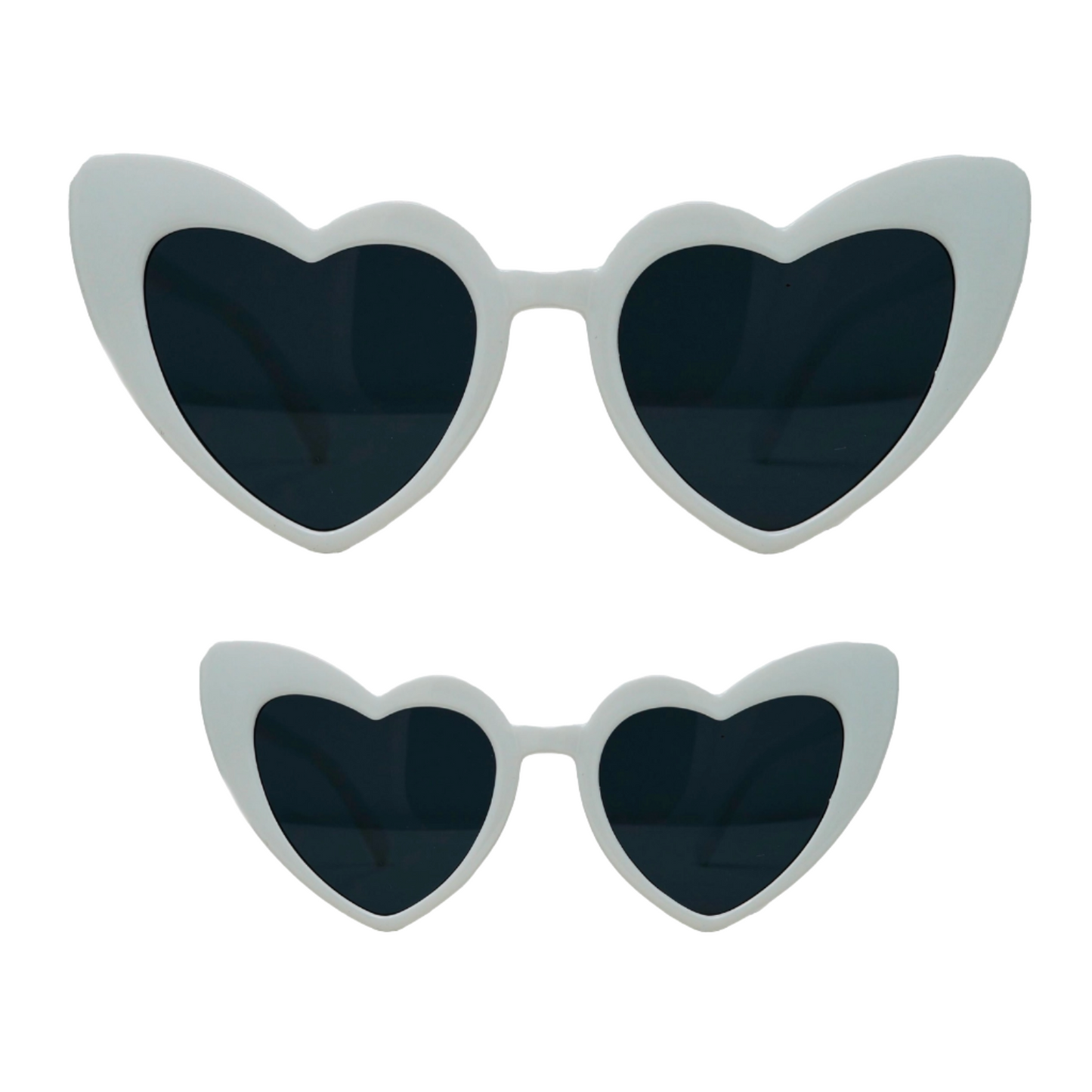 ADULT WHITE HEART SHAPED SUNGLASSES