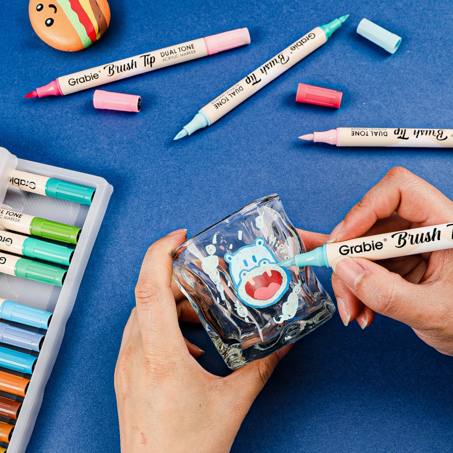 DUEL TONE BRUSH TIP ACRYLIC PAINT MARKER - 36 SET