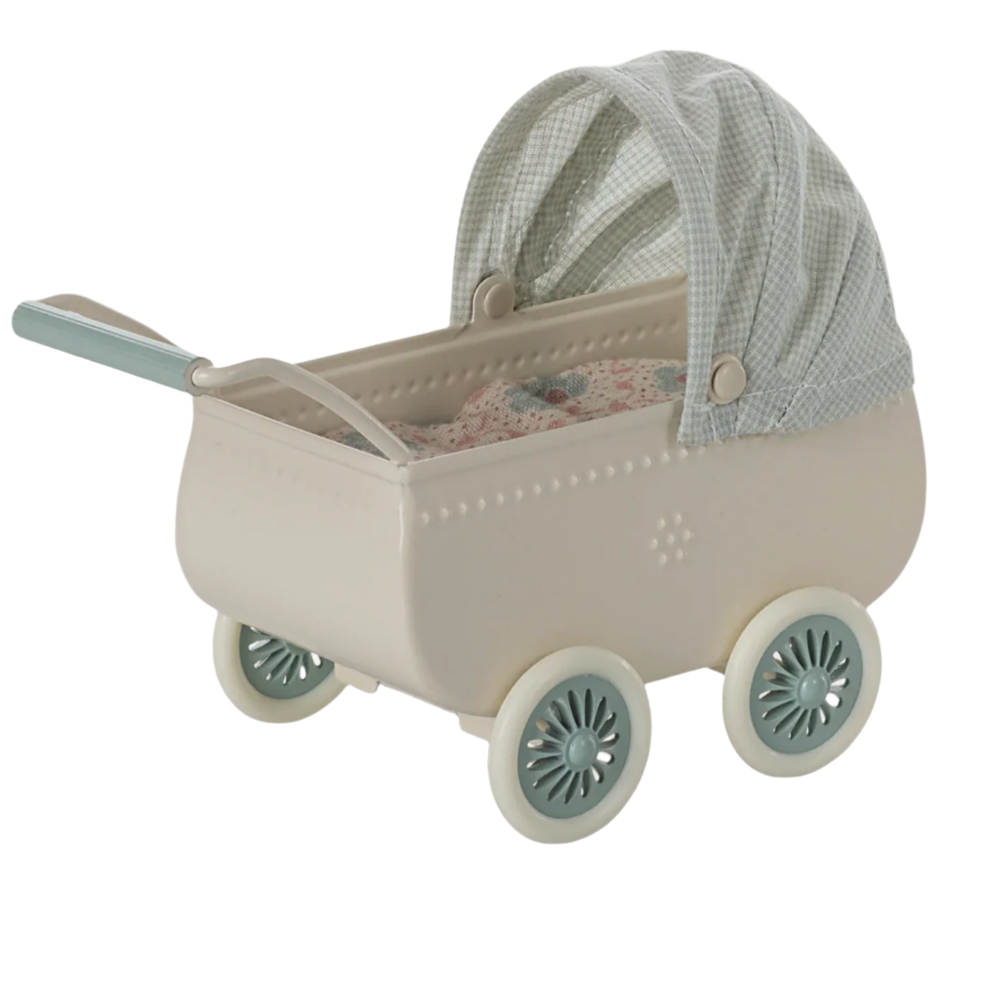 MAILEG MOUSE PRAM & BABY MOUSE SET - MINT