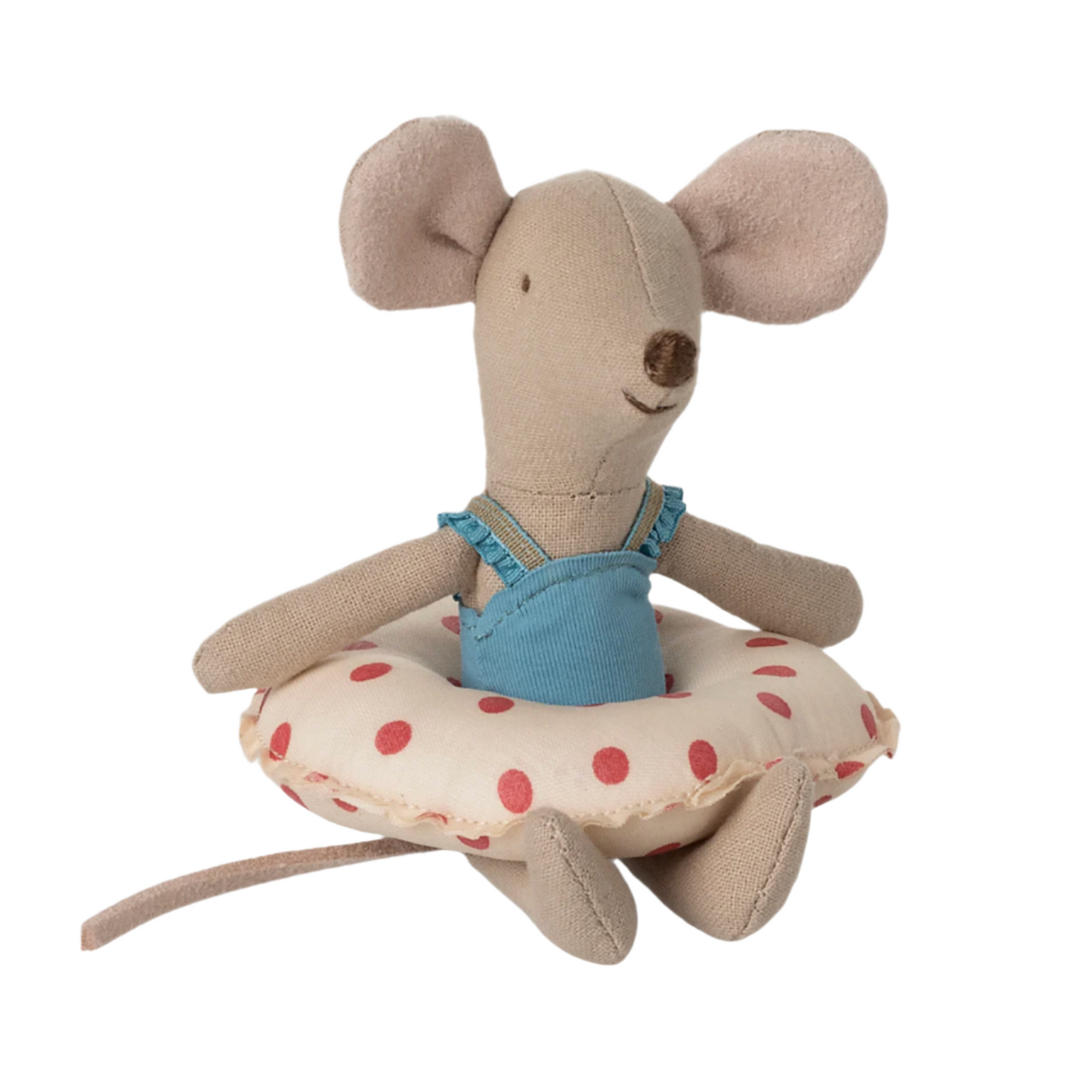 MAILEG BEACH MOUSE WITH FLOAT - LITTLE SISTER RED DOT