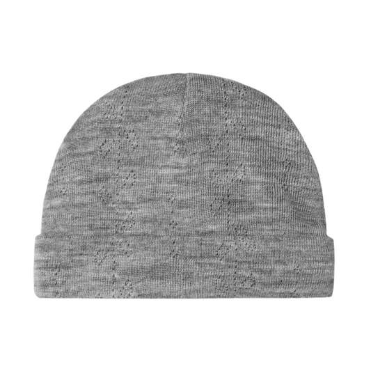 AIKO NOOS WOOL POINTELLE CAP - GRAY MELANGE
