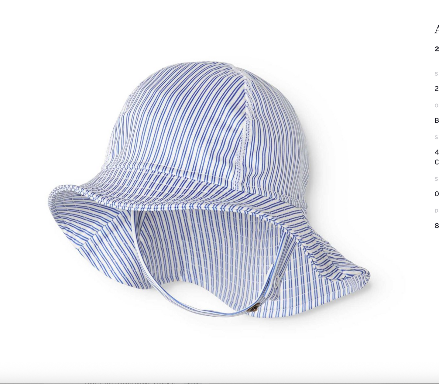 ALBA LONG SWIM HAT - BLUE STRIPES