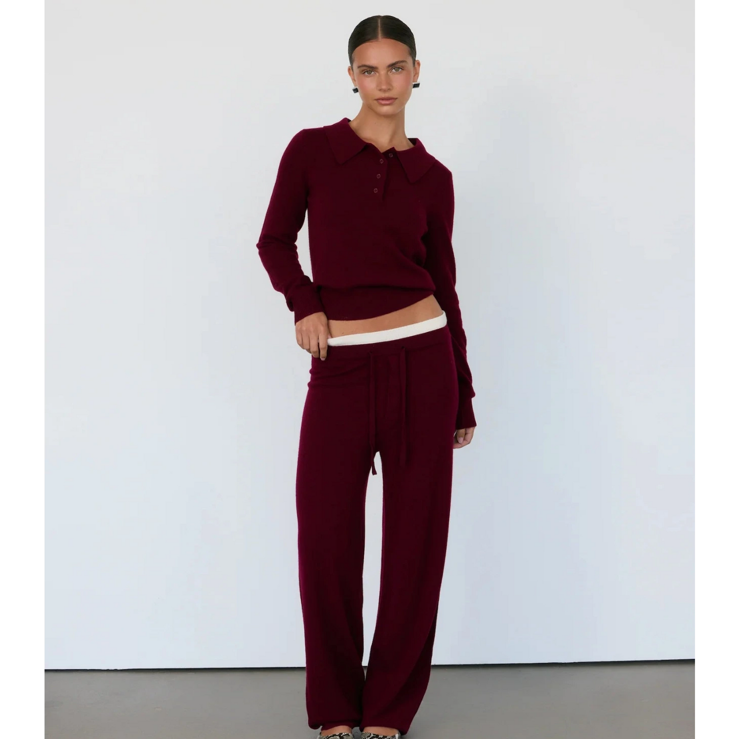 TOVE CASHMERE POLO - MERLOT