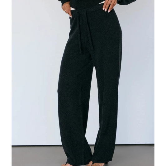 TOVE LAYERED CASHMERE PANT - CHARCOAL
