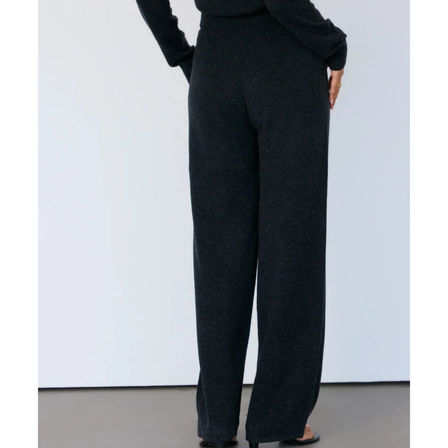 TOVE LAYERED CASHMERE PANT - CHARCOAL