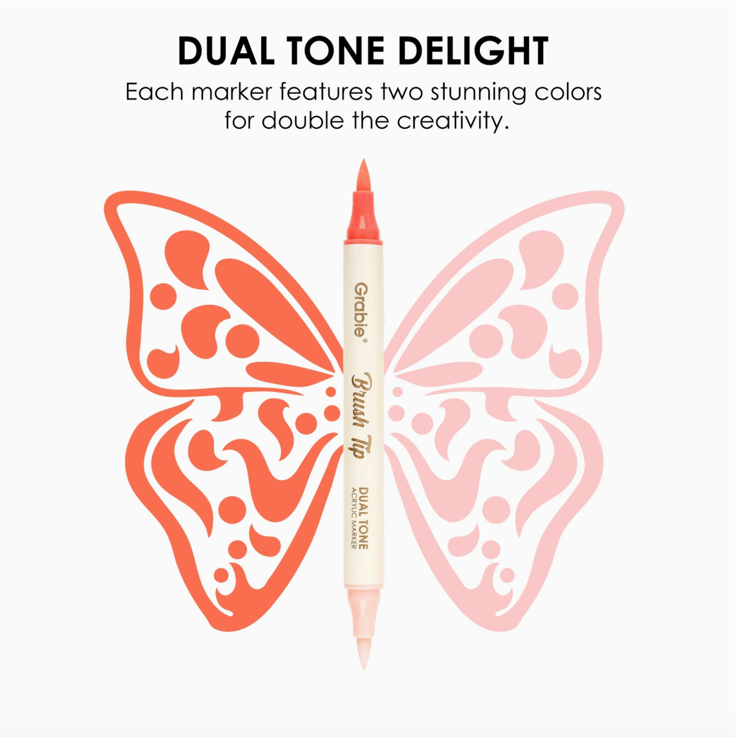 DUEL TONE BRUSH TIP & FINE TIP ACRYLIC PAINT MARKERS - 36 SET
