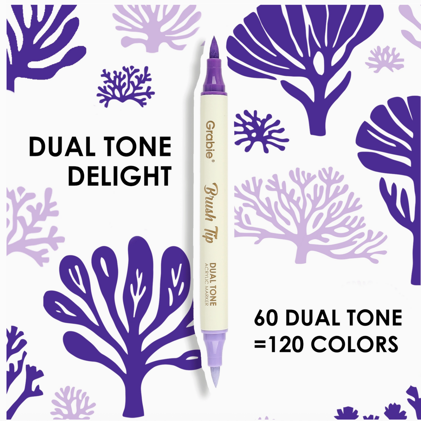 DUEL TONE BRUSH TIP & FINE TIP ACRYLIC PAINT MARKERS - 36 SET