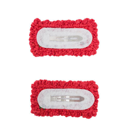 HAND-CROCHETED FLORAL CLIP SET