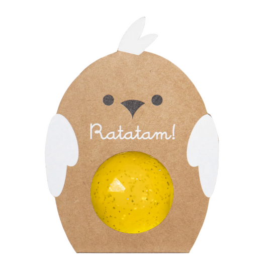 BIRD FACETED BOUNCY BALL - YELLOW