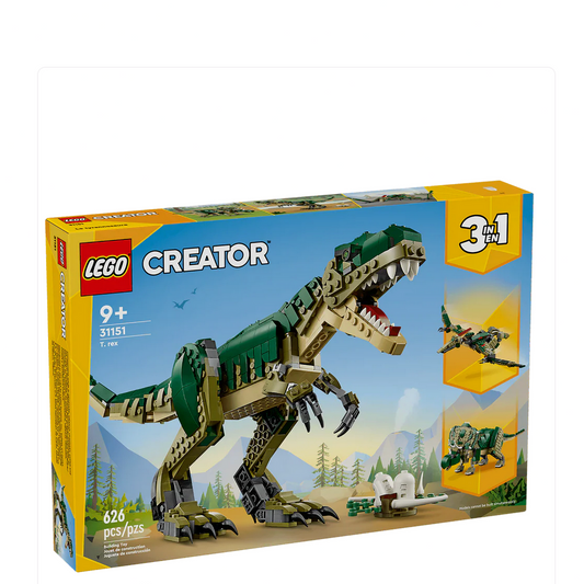 LEGO Creator dinosaur set packaging on a white background