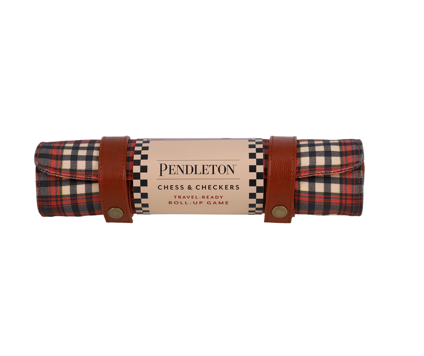 Pendleton chess and checkers roll-up game on a white background