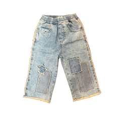 PATCHWORK STAR PANTS - DENIM