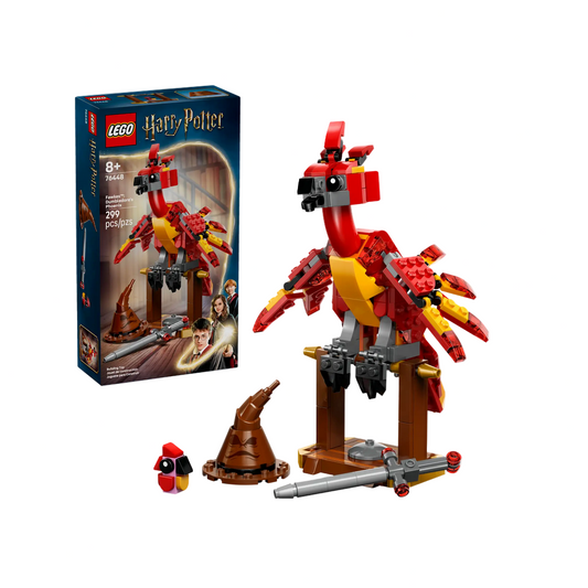 LEGO Harry Potter dragon set with packaging on a white background