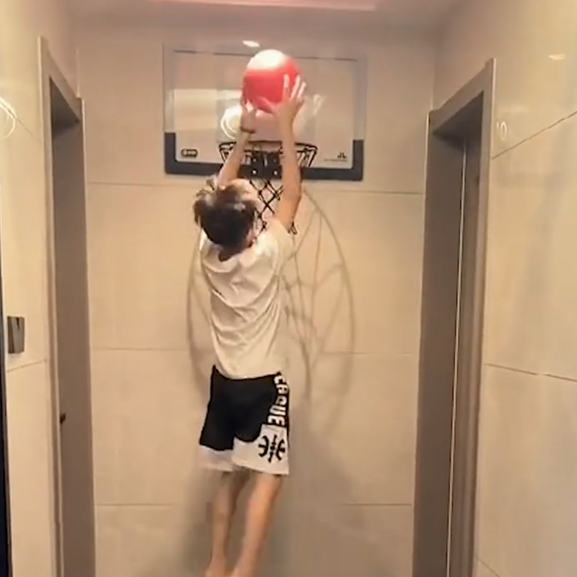 STEALTHDUNK: INDOOR HOOP WITH CLEAR BACK