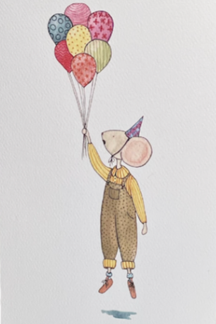 BALLOON MOUSE - BLANK CARD