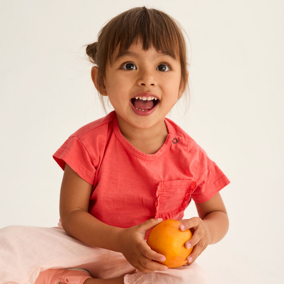 BRISAS TOMATO RED SLUB BABY T SHIRT