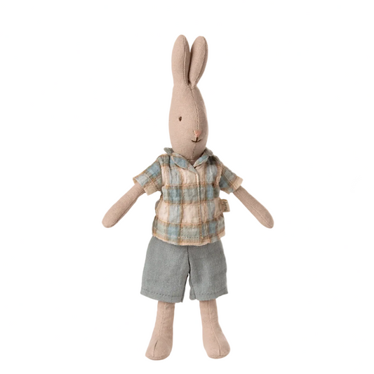 MAILEG RABBIT SIZE 1  - CLASSIC PLAID STRIPE & SHORTS