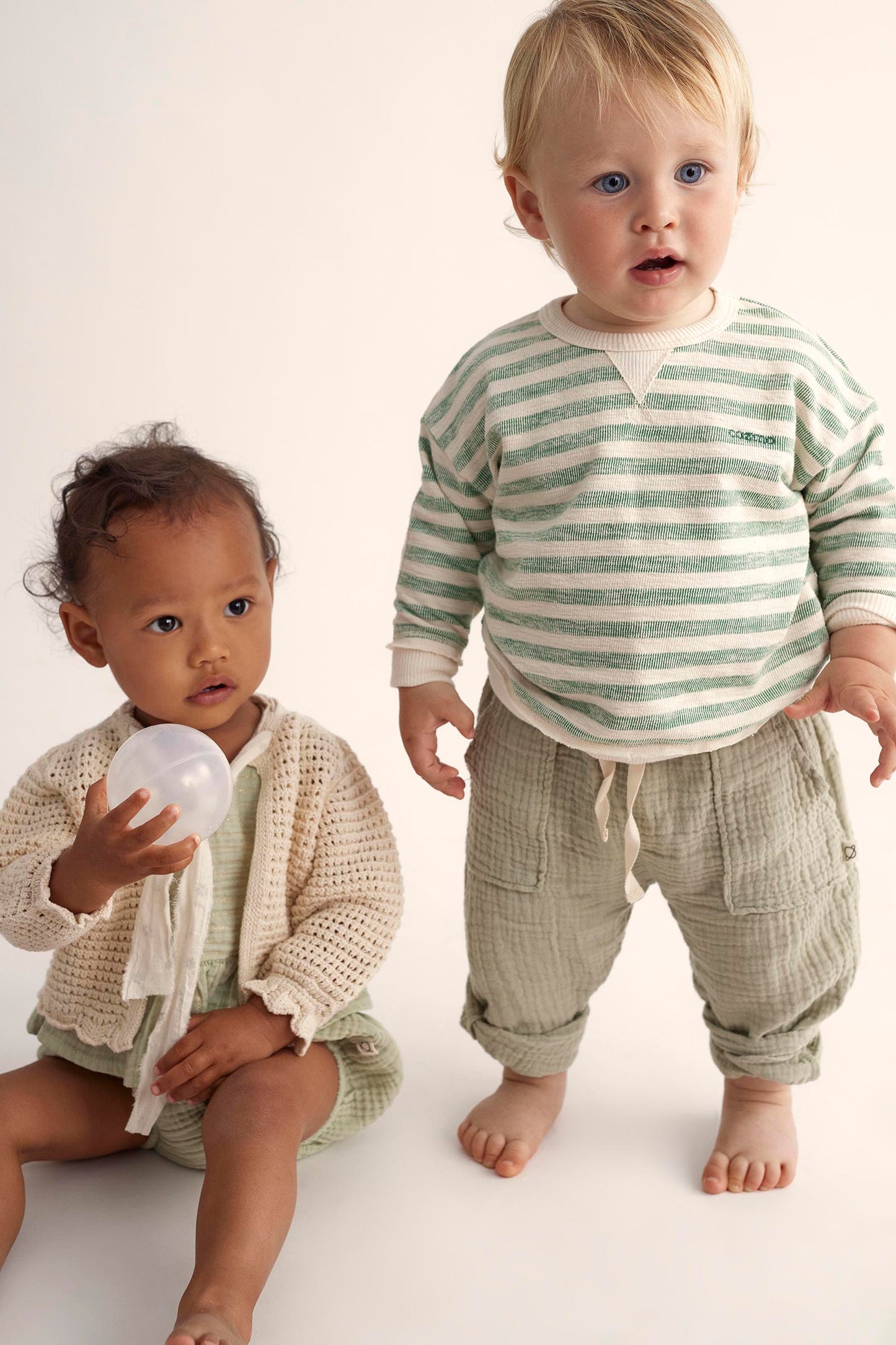 THIAGO GREEN GRASS STRIPE SWEATSHIRT