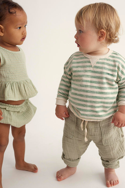 THIAGO GREEN GRASS STRIPE SWEATSHIRT