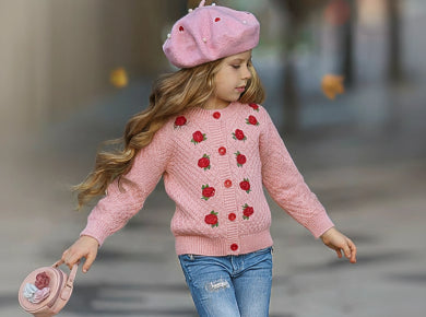 Pink Cardigan Sweater for Girls - Cozy Comfort Meets Everyday Cute