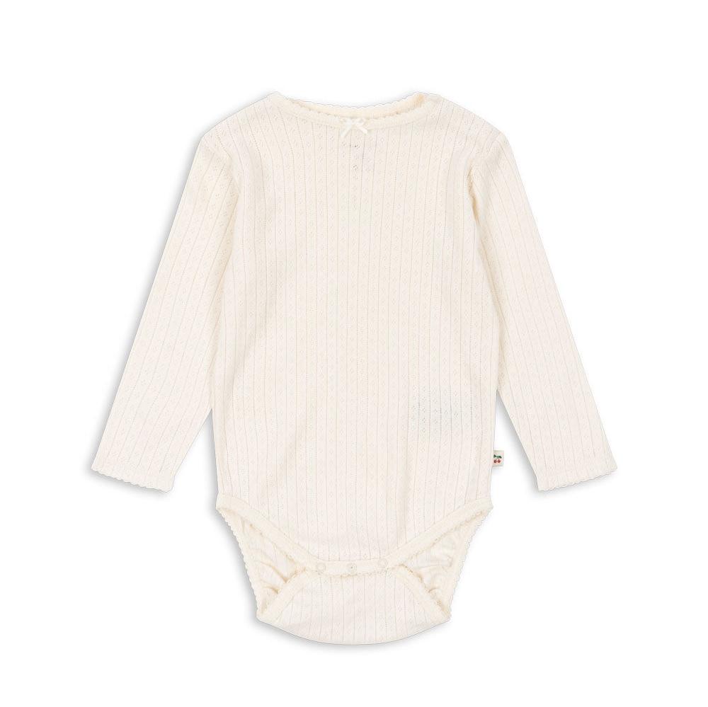 MINNIE GOTS LONG SLEEVE ONESIE - ANTIQUE WHITE