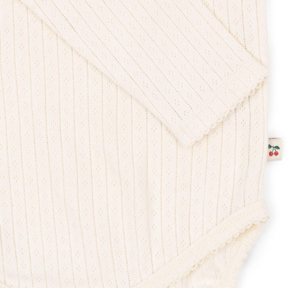 MINNIE GOTS LONG SLEEVE ONESIE - ANTIQUE WHITE