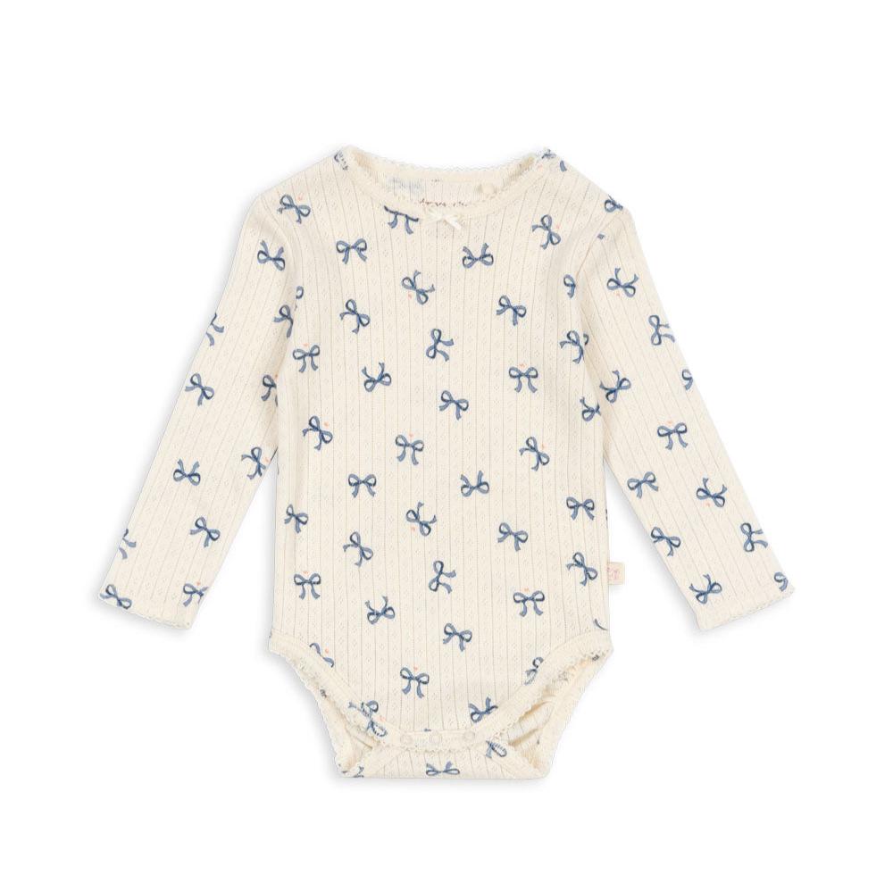 MINNIE GOTS LONG SLEEVE ONESIE - BOW BLEU