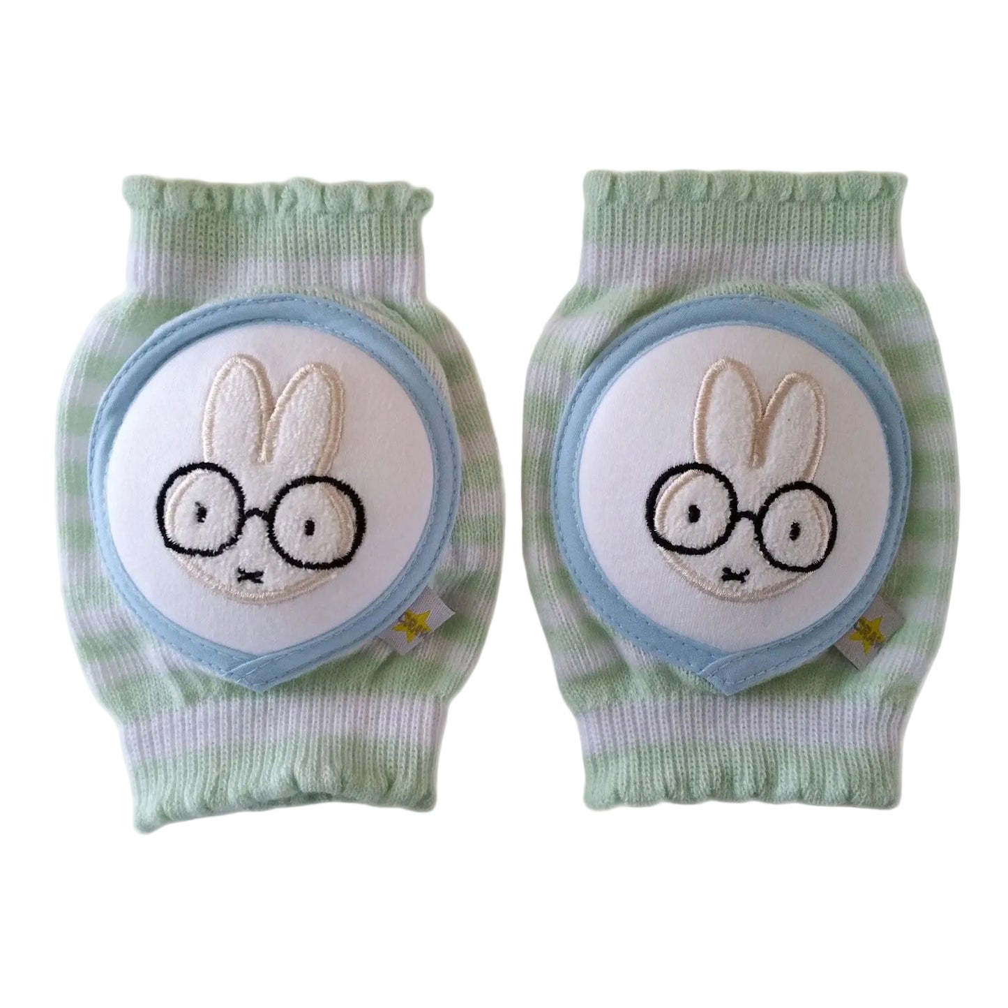 CRAWLINGS KNEE PADS - MINTY BUNNY WITH GLASSES