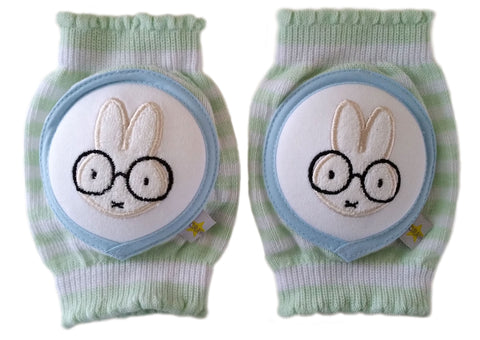 CRAWLINGS KNEE PADS - MINTY BUNNY WITH GLASSES