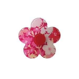 LIBERTY OF LONDON RED BUTTON FLOWER CLIP
