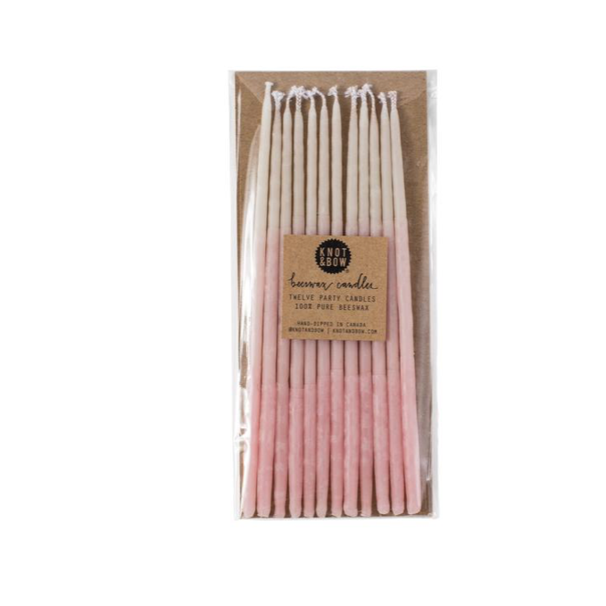 PINK OMBRE TALL BEESWAX CANDLES