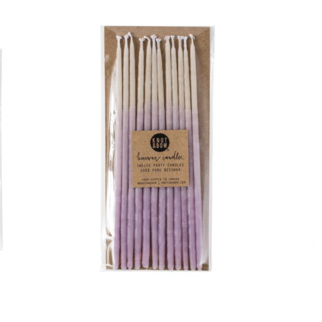 VIOLET OMBRE TALL BEESWAX CANDLES