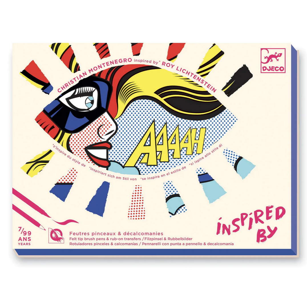 LICHTENSTEIN COLORING AND RUB-ON TRANSFER KIT