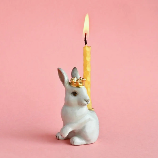 ROYAL WHITE RABBIT CAKE TOPPER