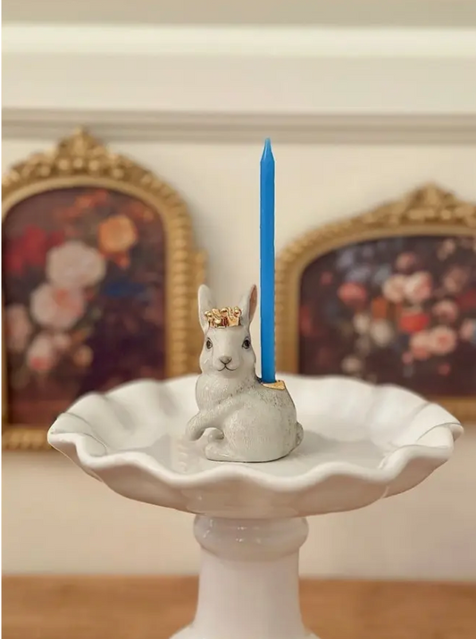 ROYAL WHITE RABBIT CAKE TOPPER