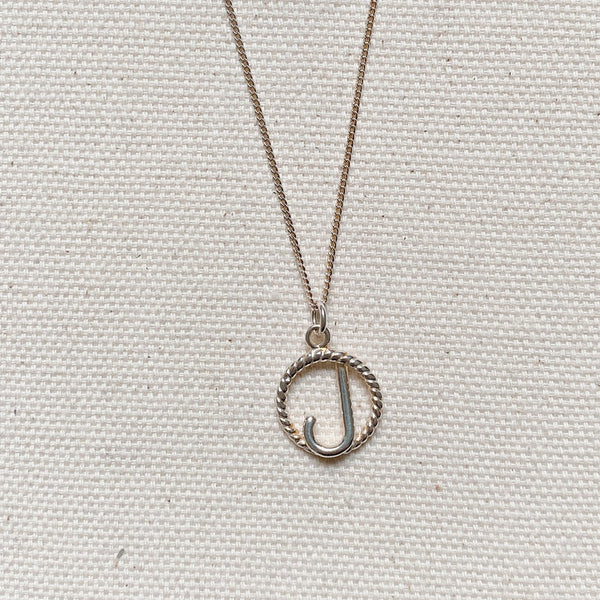 SILVER ROPED INITIAL NECKLACE